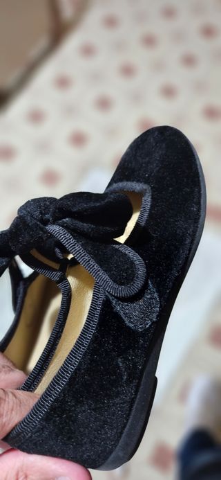 Scarpe Ballerina bimba velluto nero