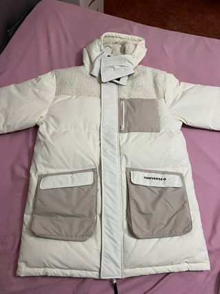 Chaquetón Converse blanco roto y benge 
