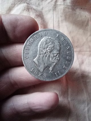 5 Lire 1873 Argento - Vittorio Emanuele II