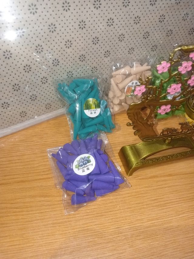 Quemador incienso árbol cerezo + 5 bolsas incienso