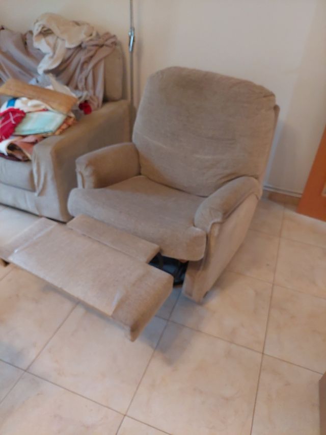 Sofá relax beige - reclinable