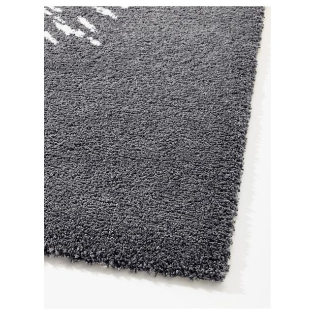 Alfombra SANDERUM PILA LARGA gris y blanca