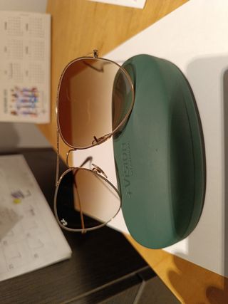 Ray Ban Aviator unisex gafas de sol doradas.