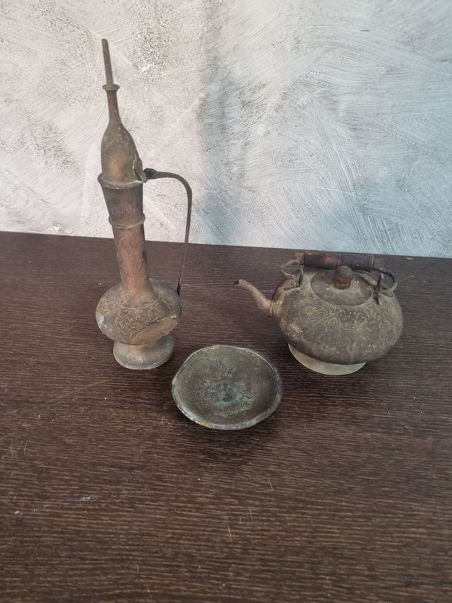 Juego teteras antiguas metal