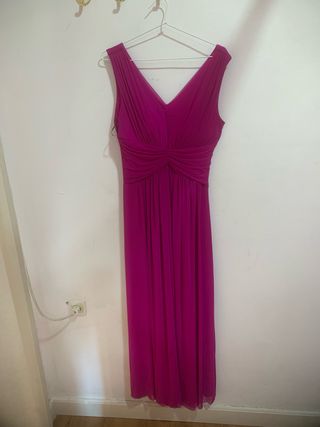 Vestido fiesta largo rosa fucsia