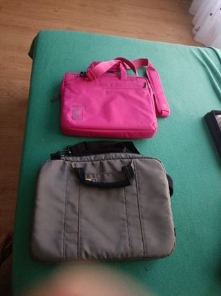 2 Bolsos PC/Tablet: Rosa y Gris