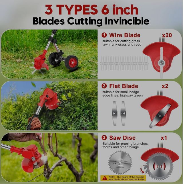 Desbrozadora Eléctrica 21V - 3 Cuchillas