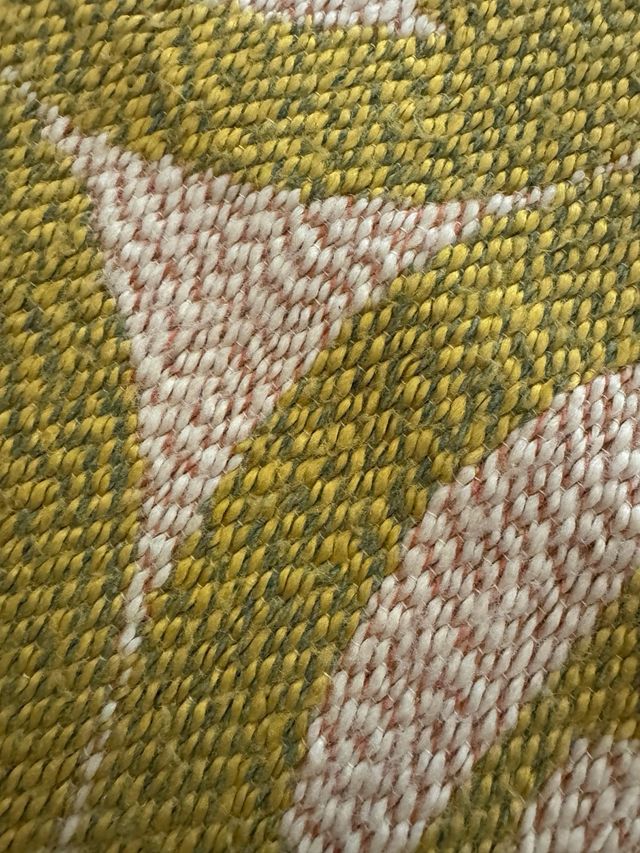 Coperta vintage lana beige e verde