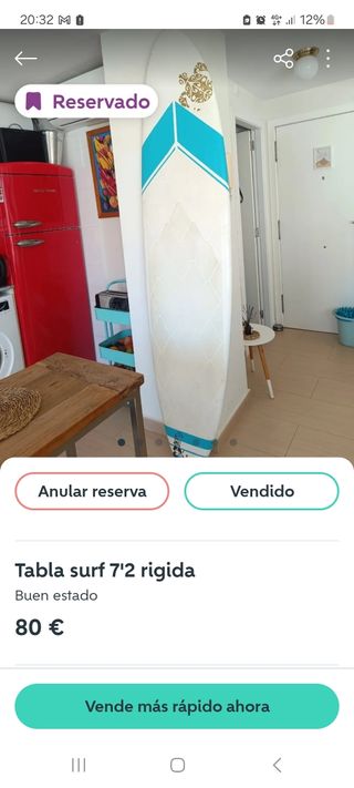 Tabla surf rígida 7'2