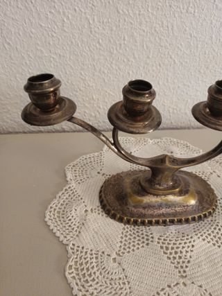 Candelabro 3 brazos plata