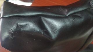 Bolso negro de cuero unisex