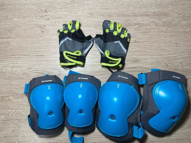 Rodilleras, coderas y guantes BTWIN niño XS