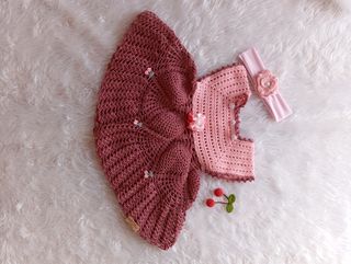 Vestido crochet bebé 0-3 meses