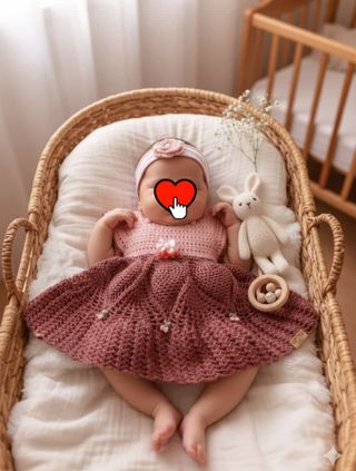 Vestido crochet bebé 0-3 meses