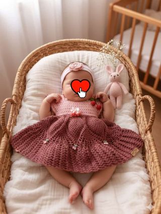 Vestido crochet bebé 0-3 meses