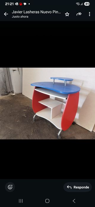 Mesa escritorio - roja, blanca y azul