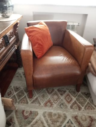 Sillón piel marrón