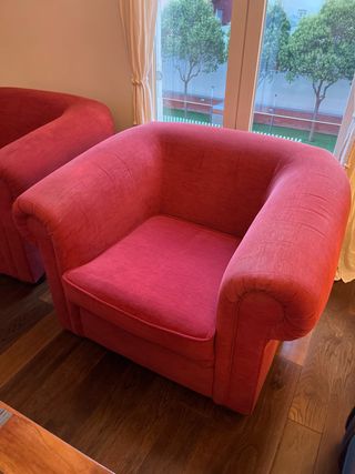 Sillones Chester rojos - 2 unidades