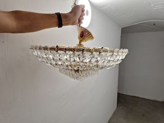 2 lámparas techo cristal dorado