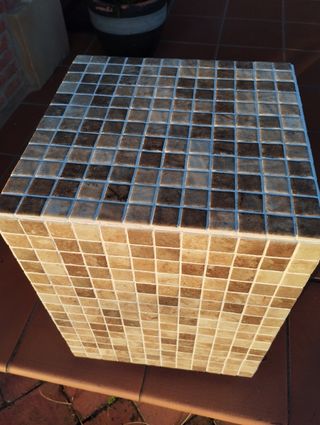 Mesita auxiliar mosaico -  Beige/Marrón