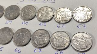 Colección completa 5 Ptas 1957 del modelo