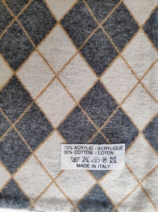 Bufanda cuadros beige-gris