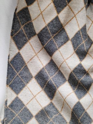 Bufanda cuadros beige-gris