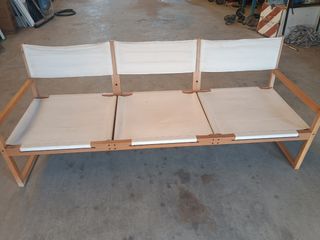 Sofá cama 3 plazas madera blanco