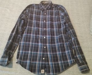 Camicia Tommy Hilfiger blu e nera a quadri