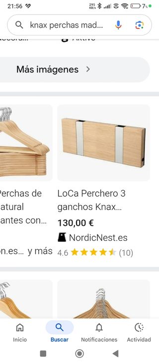 Perchas pared diseño KNAX Madera  precio unidad
