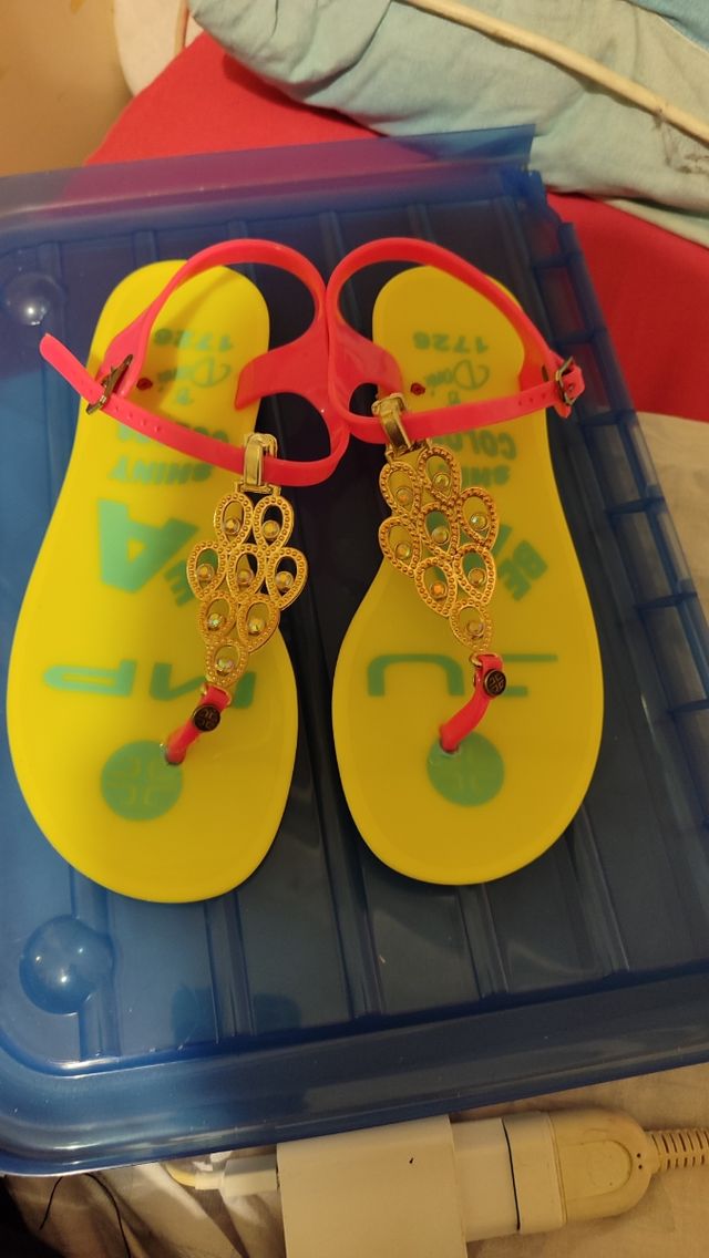 Sandali infradito estivi rosa e gialli numero 39