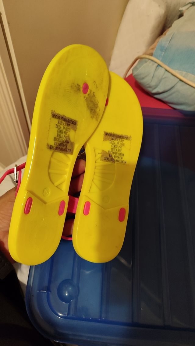 Sandali infradito estivi rosa e gialli numero 39