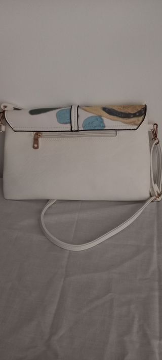 Bolso bandolera blanco estampado