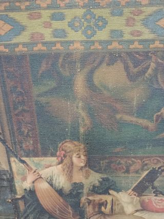 Cuadro antiguo siglo XIX: Escena doméstica