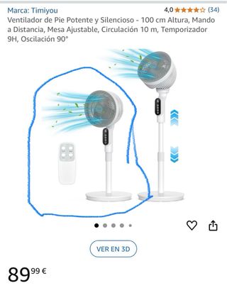 Ventilador Timiyou - 100cm, silencioso