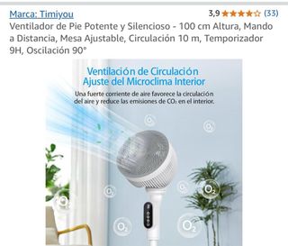 Ventilador Timiyou - 100cm, silencioso