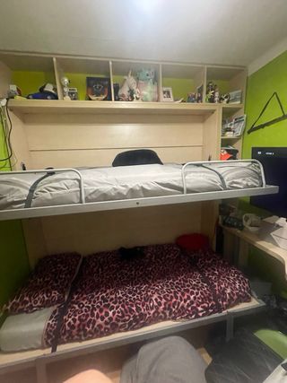 Litera plegable compacta beige