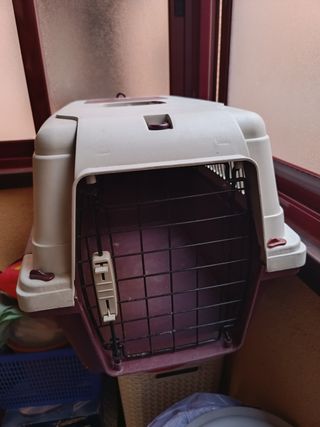 Transportín mascotas beige/morado