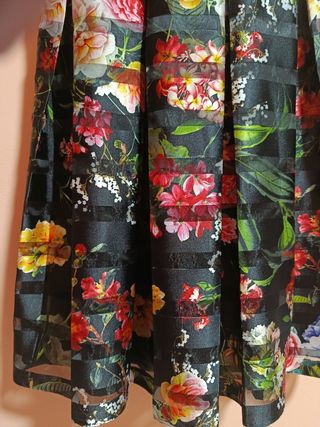 Vestido floral negro - ocasión