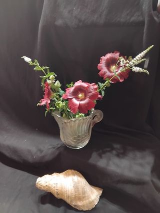 Jarra cristal & caracola vintage