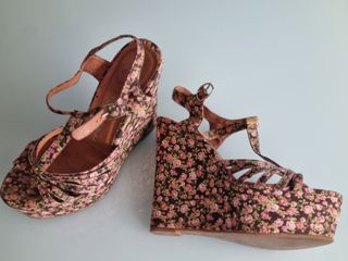 Sandalias plataforma flores - talla 36