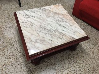Mesa centro mármol - madera