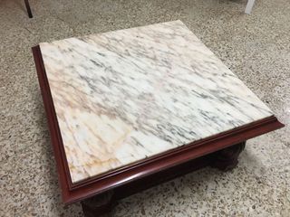 Mesa centro mármol - madera