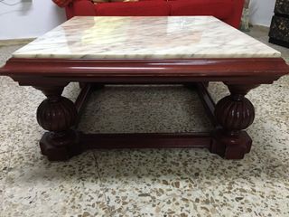 Mesa centro mármol - madera