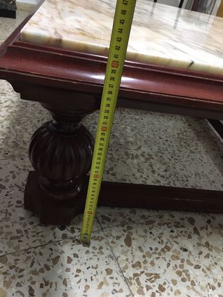 Mesa centro mármol - madera
