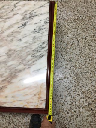 Mesa centro mármol - madera