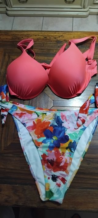 Bikini Shein rosso e multicolor
