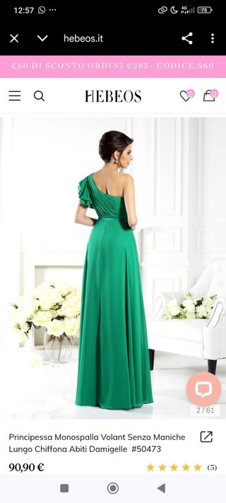 Vestito Le Charme verde cerimonia