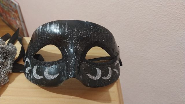 2 Máscaras Venecianas Plata-Negro