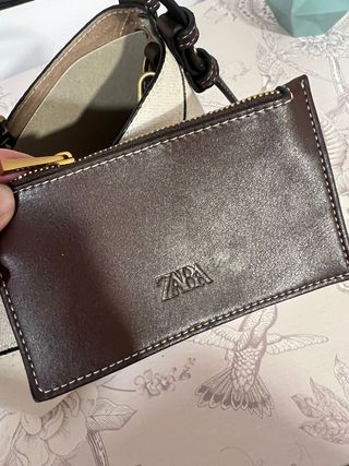 Bolso shopper mini beige-marrón